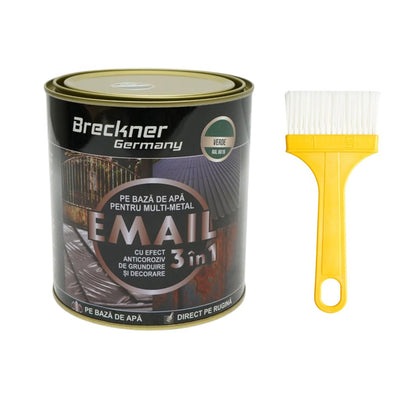 Vopsea email anticoroziva 3 in 1 zöld RAL 6016 fémhez 750g, közvetlenül a rozsdára, vízalapú Breckner Germany