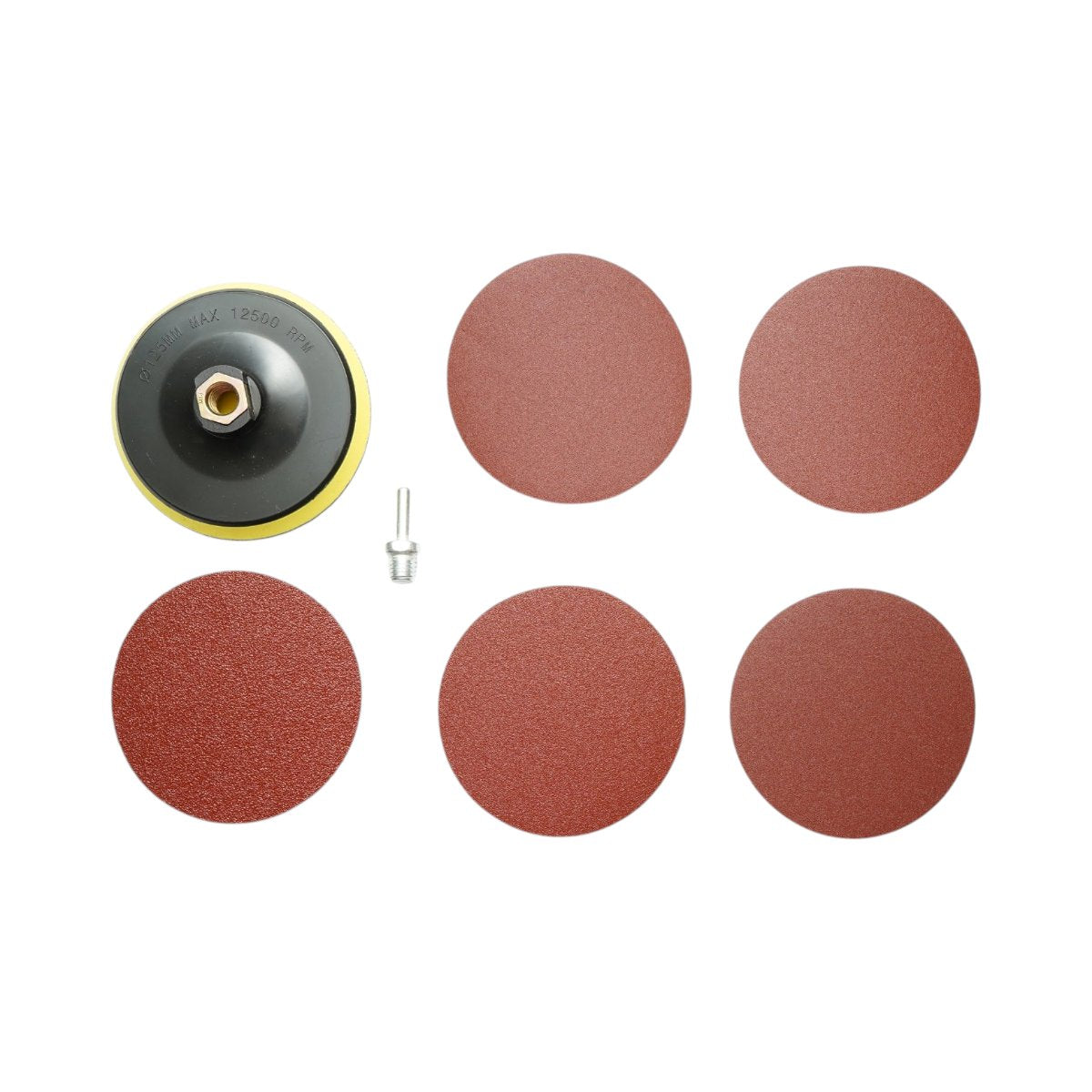 125mm-es Velcro csiszolótárcsa-tartó szett, 5 csiszolótárcsa P80-P240, M14 adapter szöglcsiszolóhoz és fúrógéphez Breckner Germany