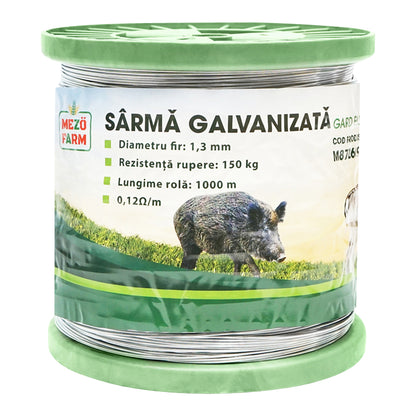 Horganyzott huzal elektromos kerítéshez 1,3mm x 1000m Mezofarm