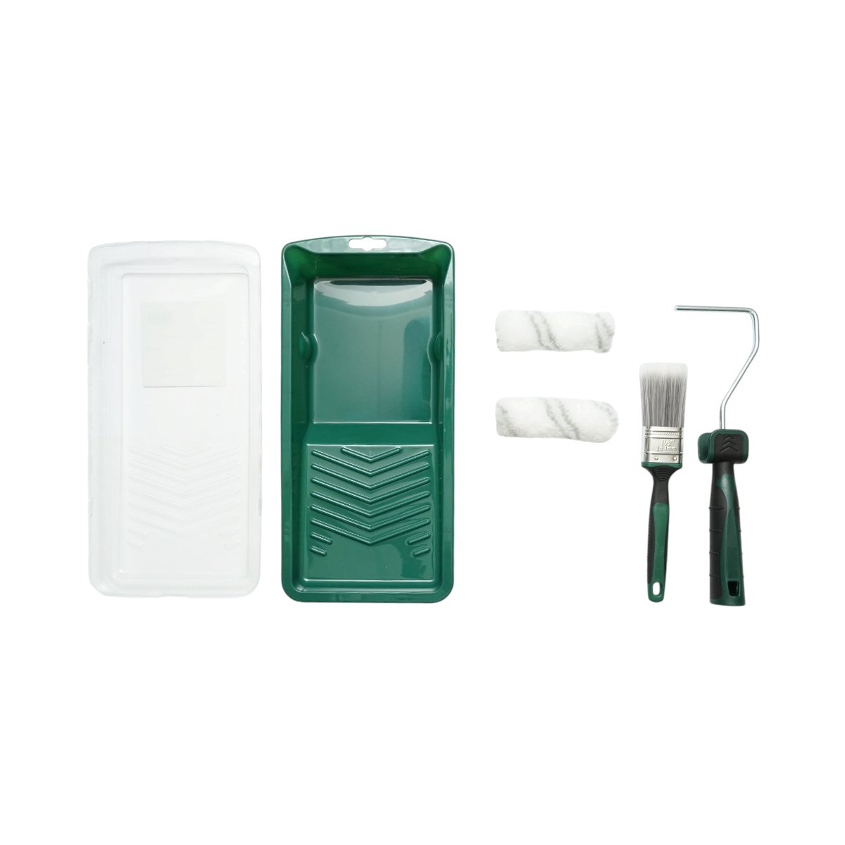 Mini festőhenger szett 2 db akril henger 10cm, lapos ecset 38mm, 2K nyél, festékcsészealj, tartalék csészealj 6 részes Breckner Germany