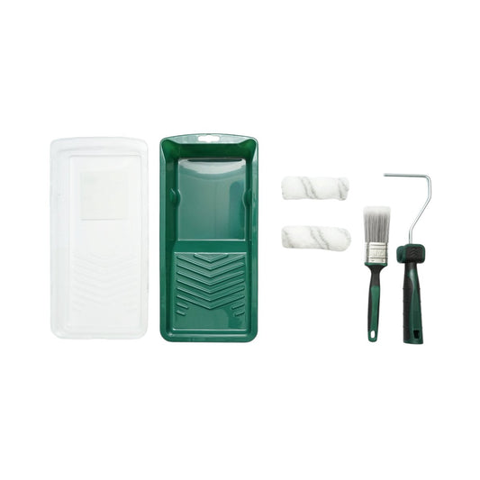 Mini festőhenger szett 2 db akril henger 10cm, lapos ecset 38mm, 2K nyél, festékcsészealj, tartalék csészealj 6 részes Breckner Germany