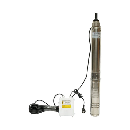 Merülő rozsdamentes acél szivattyú 1.5kW, 220V, D100mm, teljesítmény 5 m3/h, emelési magasság 60m, 9 kerámia turbina, olajhűtés, vezérlőpanel K90QJD2-60/9-1.5 Breckner Germany