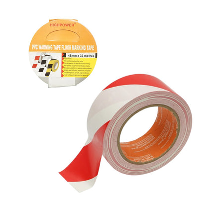 HighPower PVC figyelmeztető és jelölő szalag piros-fehér 48mm x 33m