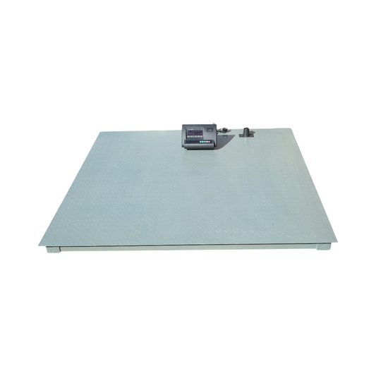 Elektronikus padlómérleg 5000kg, bordázott platform 150x150cm, 6V 4Ah akkumulátor, LED kijelző