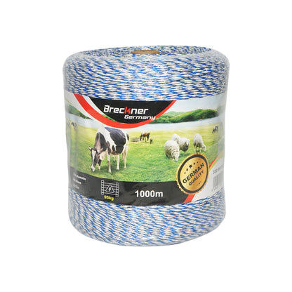 Kék-fehér huzal 2mm 6x0.2mm SS 3.8 Ohm/m, 1000m elektromos kerítés