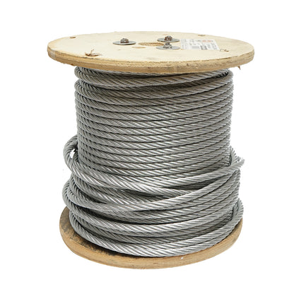 Horganyzott acélkábel 8mm, 6x19 szál, maximális terhelés 3480Kg, súly 22Kg, 100m/tekercs