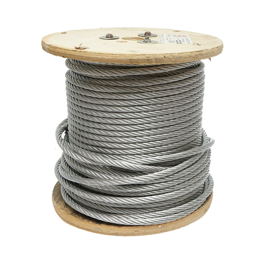Horganyzott acélkábel 8mm, 6x19 szál, maximális terhelés 3480Kg, súly 22Kg, 100m/tekercs