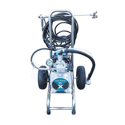 Professzionális airless membrános festékszóró szivattyú 2kW, 220V, áramlási sebesség 4 L/min, fúvóka 521, maximális nyomás 220 bar X D990