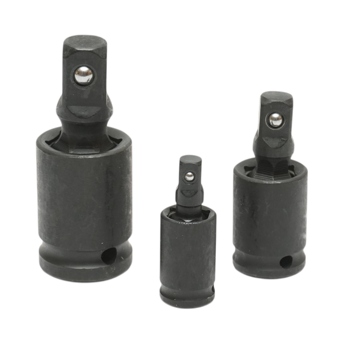 3 db ütőadapter készlet négyszögletes kardáncsuklóval 1/2, 3/8, 1/4 inch Cr-Mo Breckner Germany