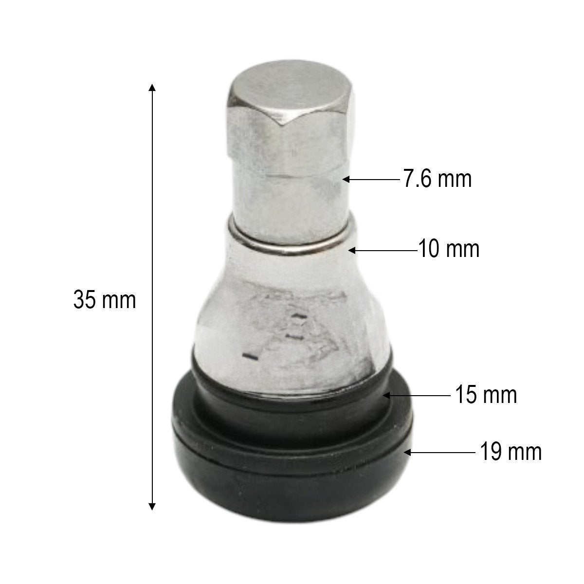 TR412 prémium EPDM tubeless autószelep, 35 mm, krómozott