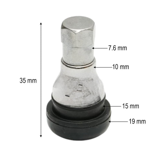 TR412 prémium EPDM tubeless autószelep, 35 mm, krómozott