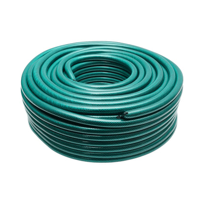 Zöld PVC kerti tömlő, slag, 1/2 inch (12,7mm), PN8 rúd fonott textilbetéttel 50m/tekercs