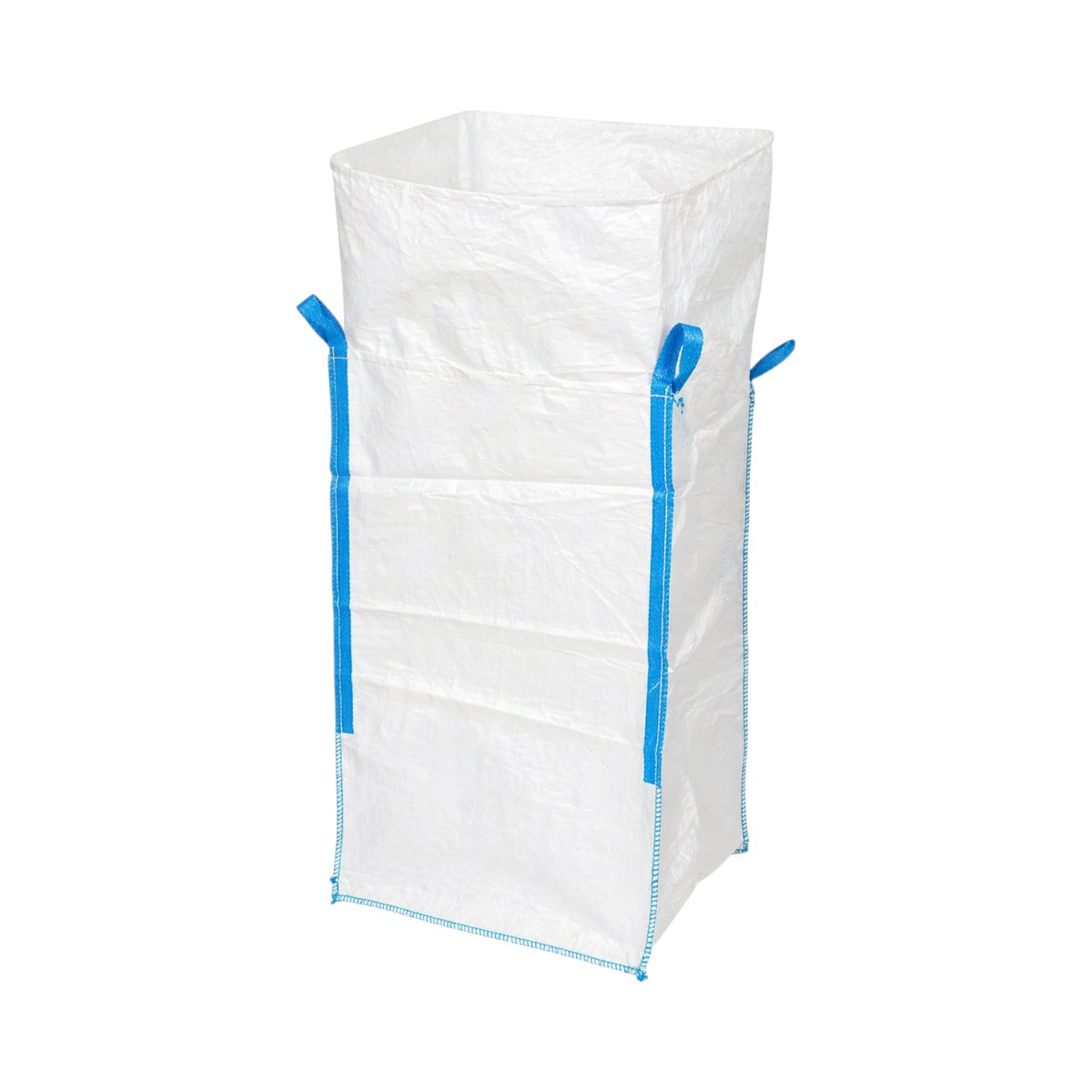 Big bag zsák 95x95x165cm fehér, 1500kg kapacitás, U-Panel típus laminálás nélkül, sík alap, 85cm felső szoknya