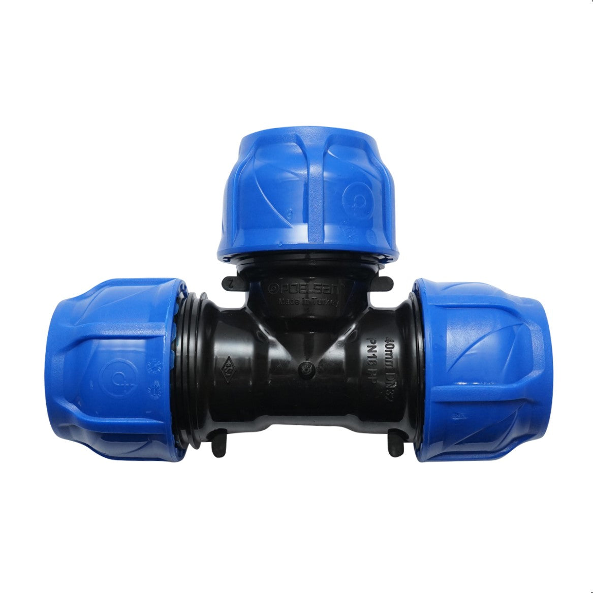 Egyenletes tömörítő cső D40x40x40mm PN16, öntözőrendszerekhez