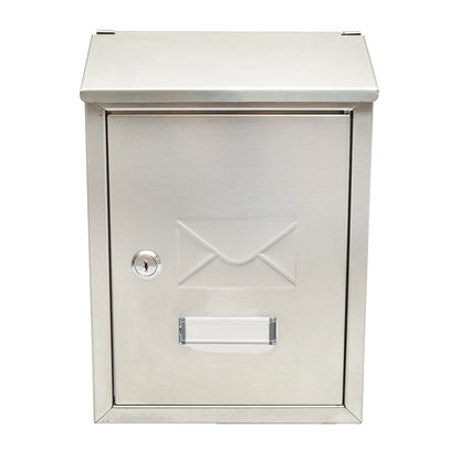 Rozsdamentes acél postaláda 320X230X90mm 2 kulccsal és rögzítő tartozékokkal