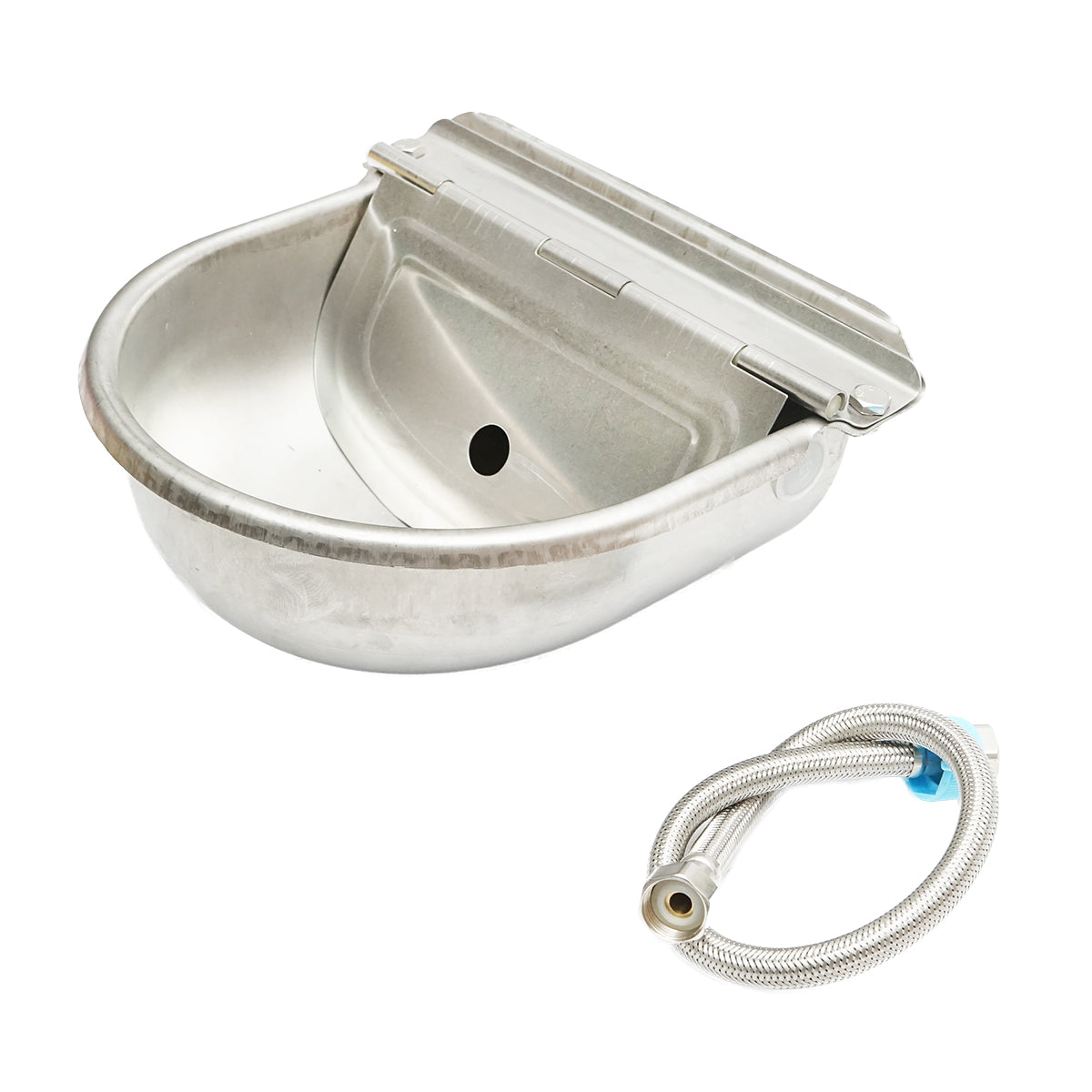 Breckner Germany rozsdamentes acél birka itató állandó szintszabályozóval 2.5L 250x240x100mm és 750mm tömlőmenettel 1/2 Breckner Germany