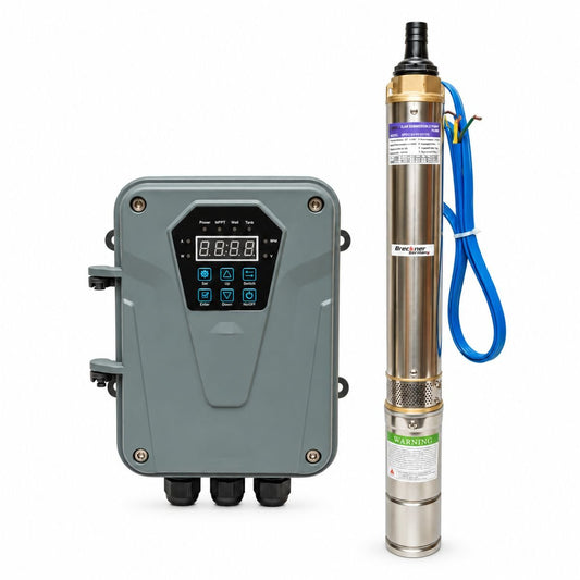 Napelemes merülő vízpumpa rozsdamentes acél 1100W, 110V, D76mm, teljesítmény 6 m3/h, Brushless, MPPT vezérlő, 84m szállítási magasság 3SYD6-84-110-1100 Breckner Germany