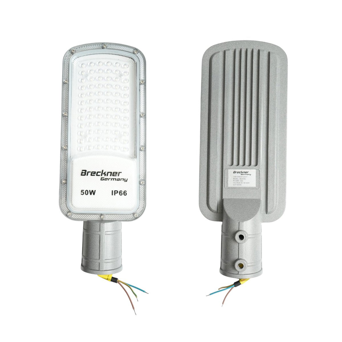 LED közúti világítólámpa 50W, 100-265V, 6500K, 5500lm oszlopra szerelhető 340x125x25mm IP66 Breckner Germany