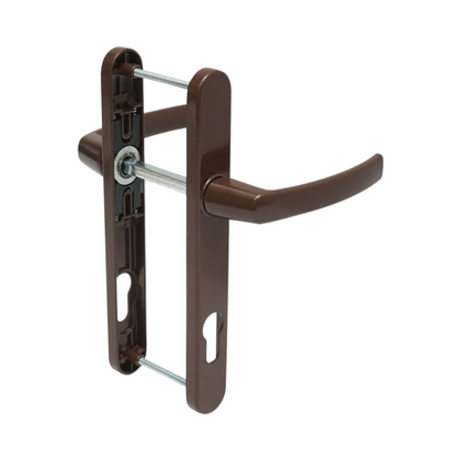 PVC hőszigeteléses ajtókilincs szett barna 28x220mm-es zárbetéttel