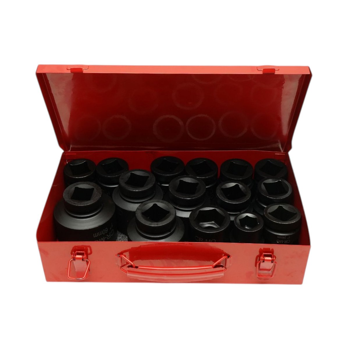 Breckner Germany ütve csavarozó fej készlet, Ütődugókulcs készlet  rövid 22-36mm és hosszú 38-60mm, 1 inch négyzet Cr-Mo 15 darab