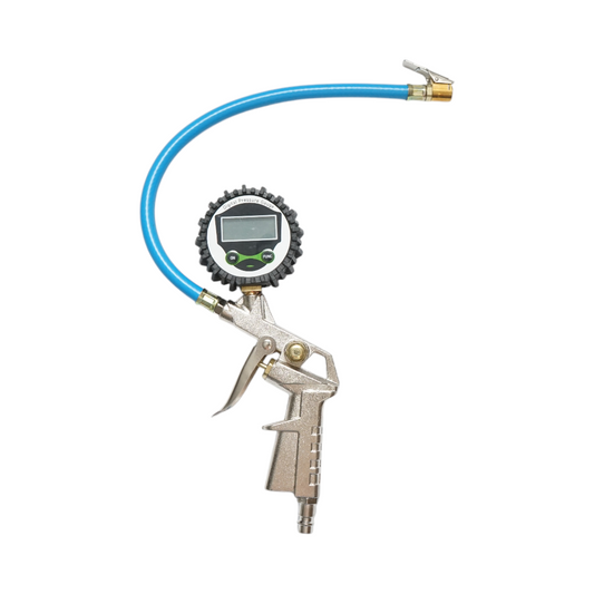 Professzionális gumiabroncs-felfújó pisztoly 330 mm-es tömlővel és digitális nyomásmérővel 0-16 bar Breckner Germany