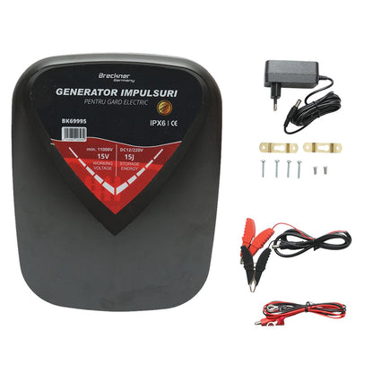 Impulzusgenerátor 15 Joule, DC 12V/220V elektromos kerítéshez IPX6 Breckner Germany