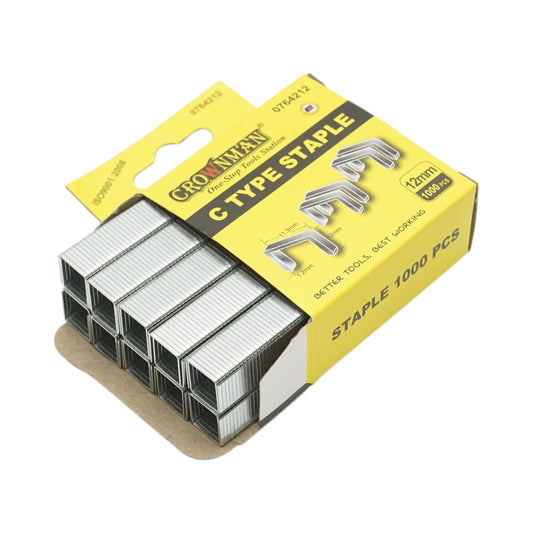 C típusú fém kapcsok 1.2x11.3x12mm 1000 db/készlet Crownman