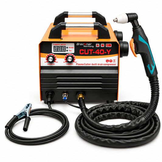 Inverter típusú plazmavágó készülék 40A, 220V, 1-8mm vastagság, beépített légkompresszor, digitális kijelző CUT40-Y Breckner Germany