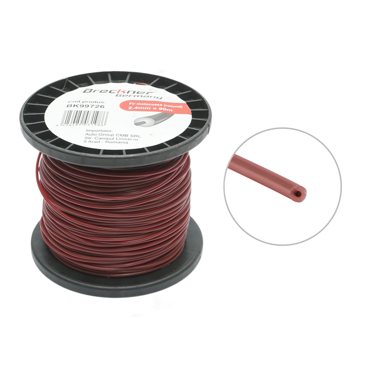 Kerek fűkasza damil 2.4mm x 90m erősítéssel Breckner Germany