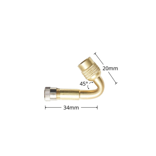 45 fokos kerék szelep hosszabbító, hossza 34 mm