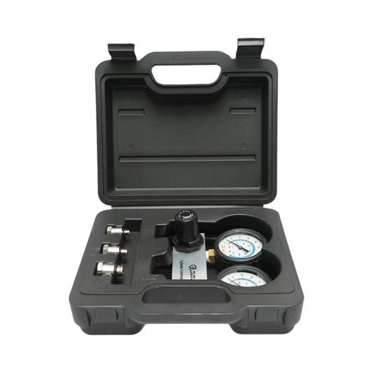 Benzinmotor henger tömörségmérő készlet, 3 adapter 10, 12, 18mm, 600mm tömlő Breckner Germany