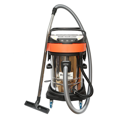 Professzionális ipari nedves/száraz porszívó 3000W, 220W, térfogat 70L rozsdamentes acél test Breckner Germany