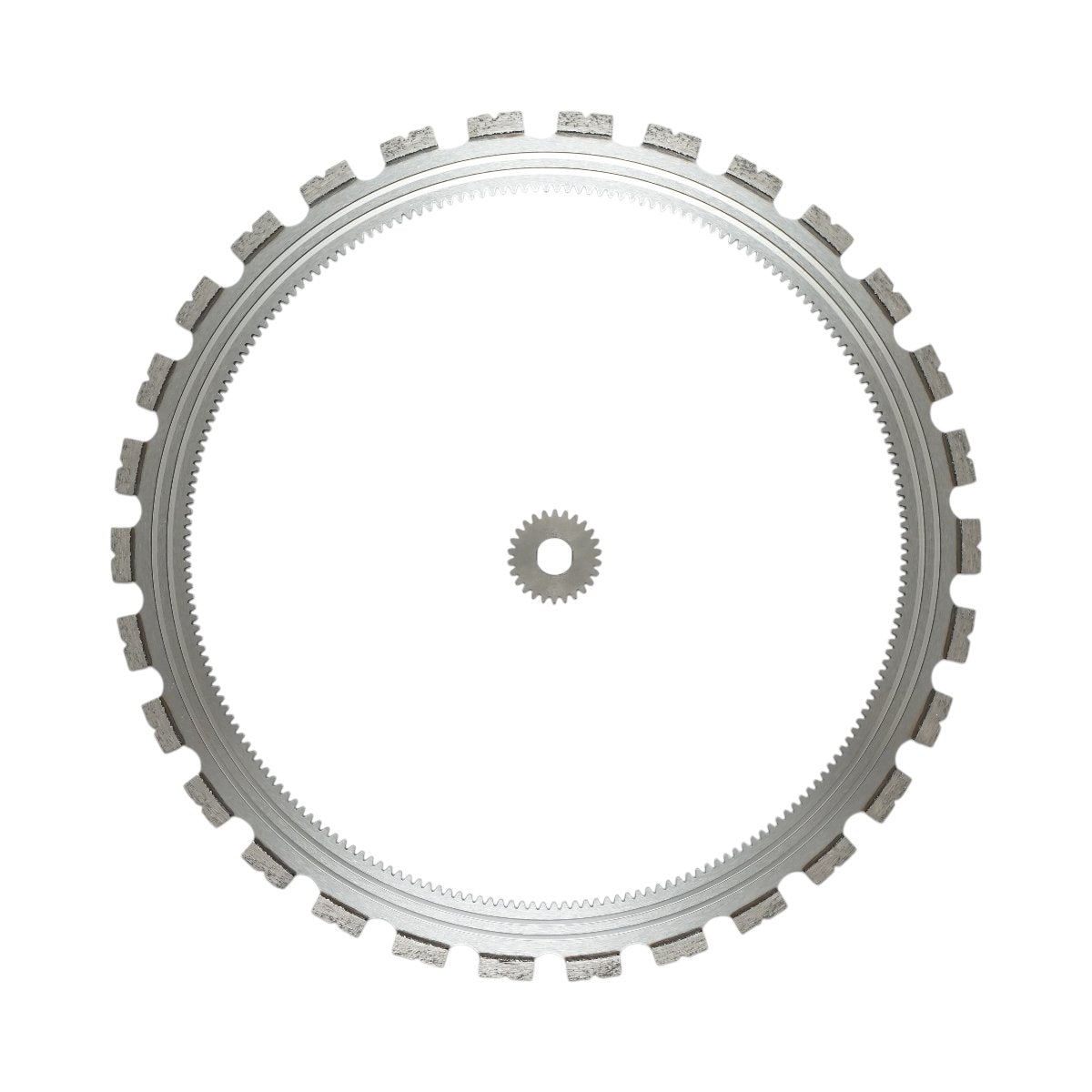 Disc inelar diamantat segmentat 510mm, 30 dinti, caneluri interioare cu rola antrenare pentru masina de taiat beton Breckner Germany