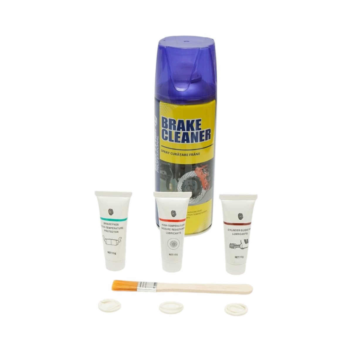 Féksystem karbantartási készlet Breckner Germany fékspray, csikorgásgátló paszta, magas hőmérsékletű kenőanyag és féknyereg vazelin