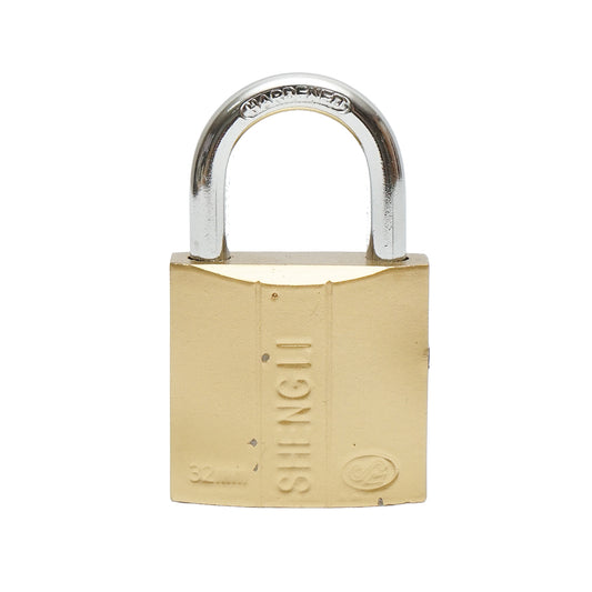 Lakkozott arany lakat, 3 kulccsal 32mm méretben