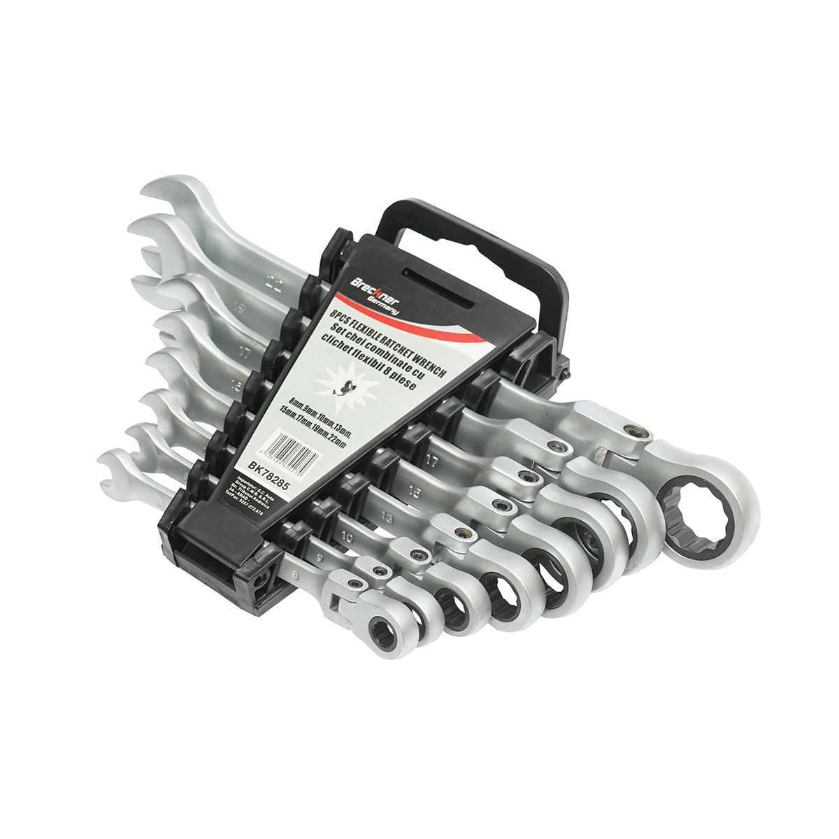 8 darabos CrV 8-22mm-es kombinált racsnis kulcskészlet CrV 8-22mm Breckner Germany