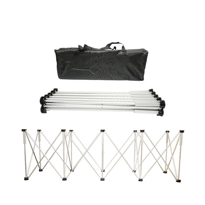 Összecsukható harmonika munkaasztal 10 lábbal, alumínium vázzal 226x61x72cm