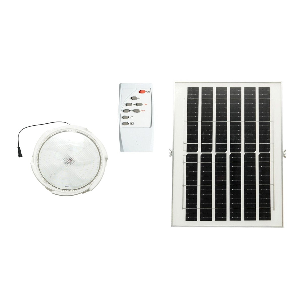 Napelemes LED mennyezeti lámpa 200W, 6500K 12W napelem panellel, 5400mAh akkumulátor, mozgásérzékelő és távirányító IP65 Breckner Germany