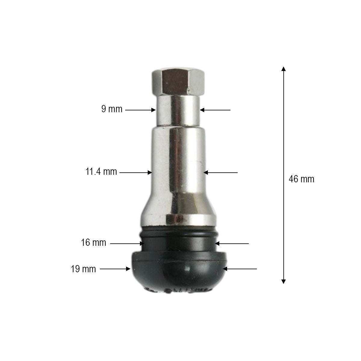 Valva roata auto tubeless premium TR413 45mm cromata