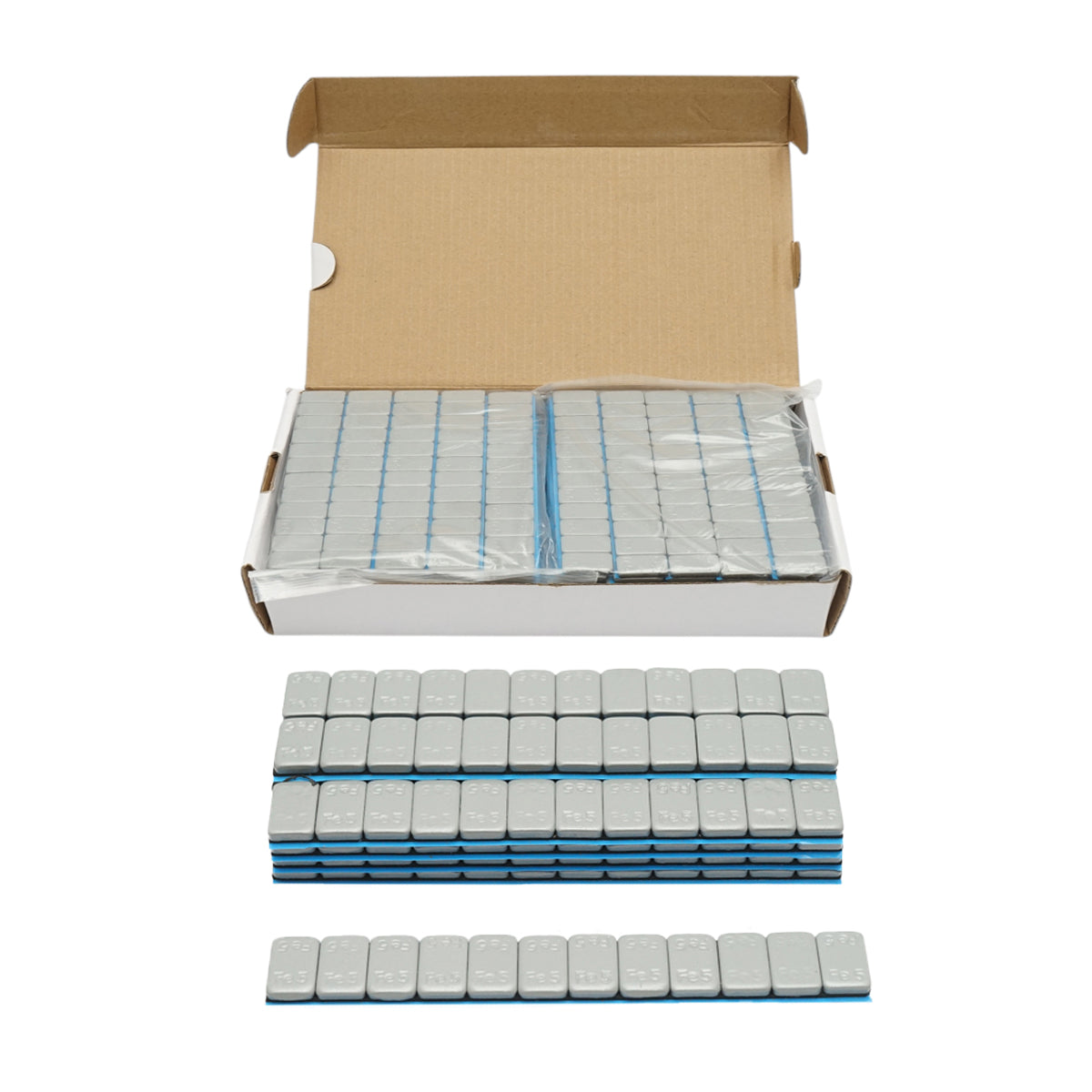 Öntapadós szürke kerékegyensúlyozó ellensúlyok Fe 60g (5gx12 db) 100 szalag/doboz