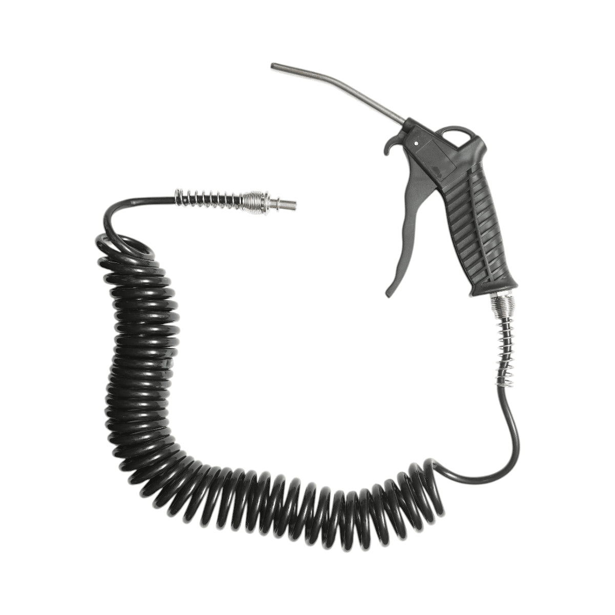 Sűrített levegős fúvóka 120 mm-es fúvókával, 5 m spiráltömlővel és 1/4"-os gyorscsatlakozóval.
