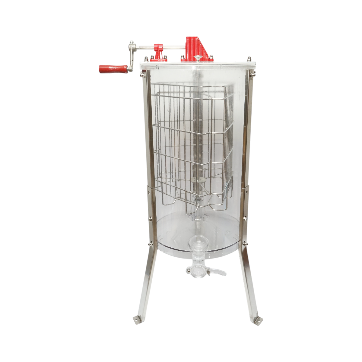 Kézi méhészeti centrifuga, pörgetőgép, átlátszó mézkiemelő 3 kerettel