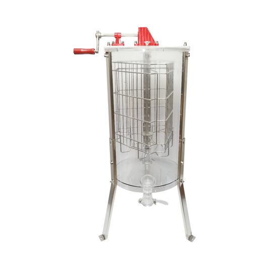 Kézi méhészeti centrifuga, pörgetőgép, átlátszó mézkiemelő 3 kerettel