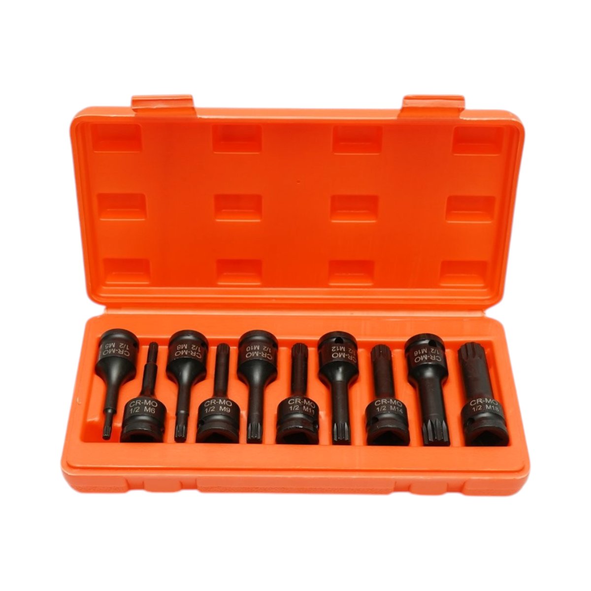 Breckner Germany spline XZN M5-M18 csőkulcs készlet, 1/2 inch négyzet Cr-Mo 10 darab