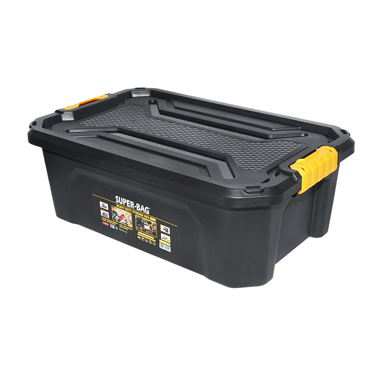 Nagy teherbírású tárolódoboz fedéllel 30L 580x380x200mm