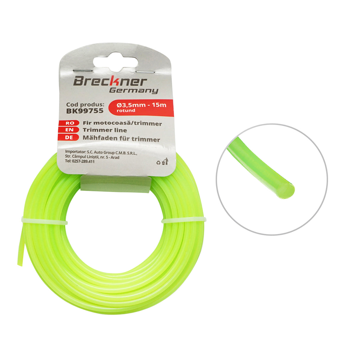 Fűkasza damil, kerek 3.5mm x 15m Breckner Germany