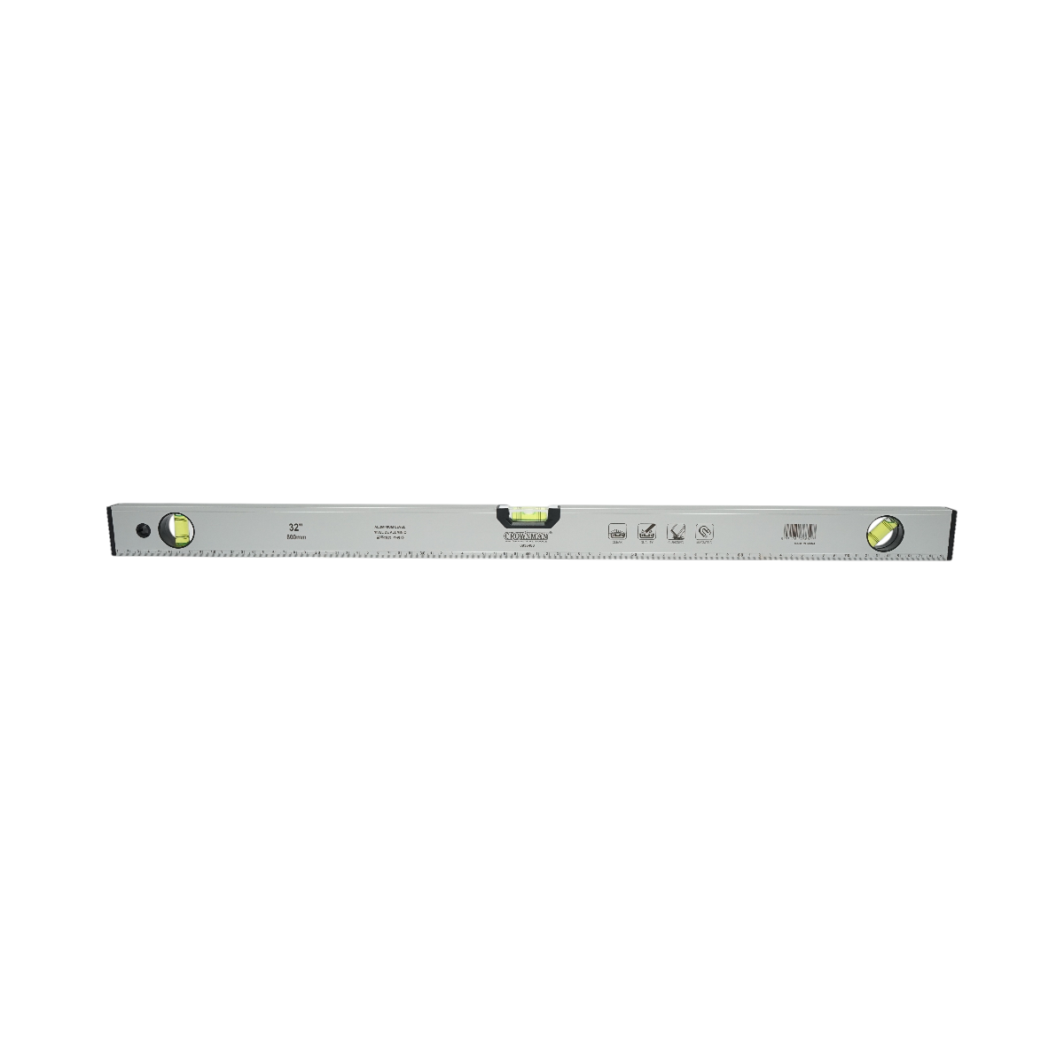 Mágneses alumínium vízmérték 800mm, 3 vízmérték, 0-80cm-es vonalzó Crownman