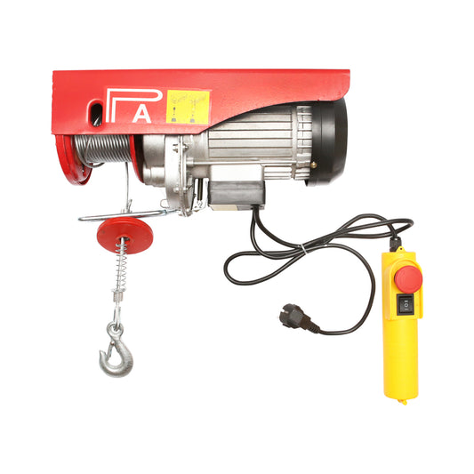Elektromos emelő 220V/50Hz 850W, maximális teherbírás 200/400Kg, emelési sebesség 5-10m/min, emelési magasság 6-12m, IP40 védelem