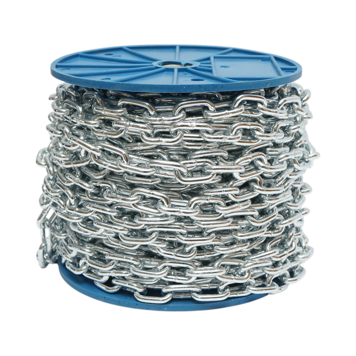 Galvanizált lánc 4.9x21x19.5mm DIN5685A 30m/tekercs műanyag dob