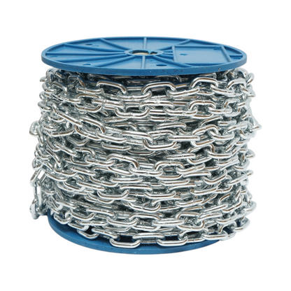 Galvanizált lánc 4.9x21x19.5mm DIN5685A 30m/tekercs műanyag dob